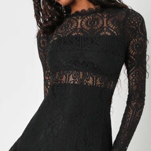 Lulu's XS Black Lace Dress
